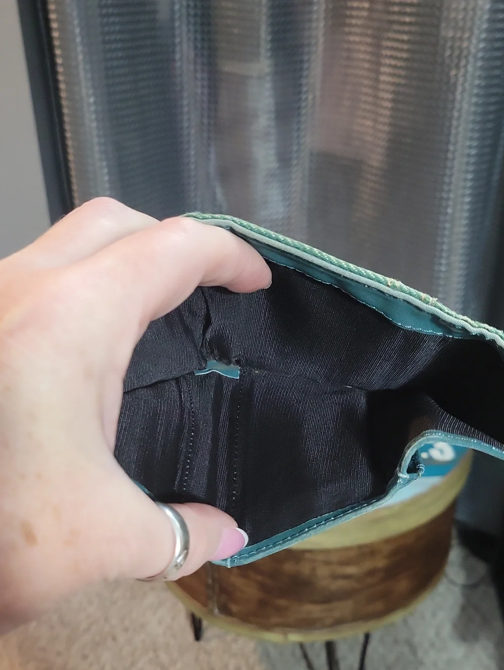 Levi's Teal Denim Wallet with Red Logo Tab